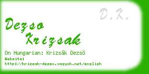 dezso krizsak business card